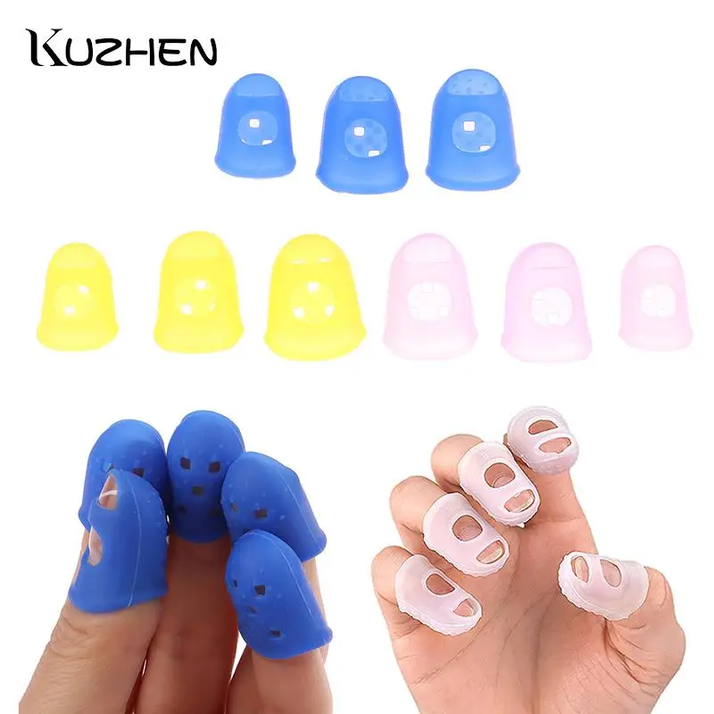 5Pcs Colorful Silicone Guitar Fingertip Protector Non-Slip Antipain Finger Guards For Ukulele Guitars Pedal Press Accessories