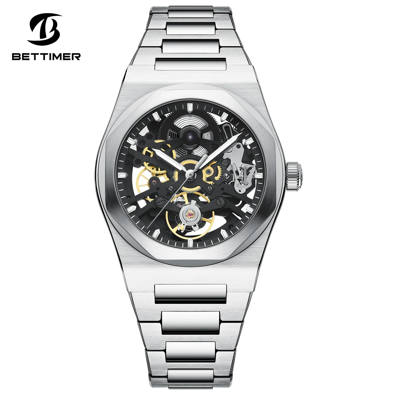 

Bettimer 2025 новые SL2203 полые мужские автоматические механические часы 38 мм с сапфировым стеклом из нержавеющей стали для дайвинга 10 бар reloj hombre