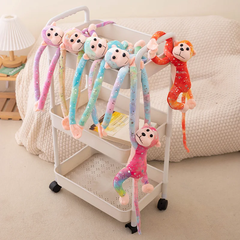 Colorful Long Arms Monkey Plushie Doll Kawaii Stuffed Animal Adorable Monkeys Plush Toys Soft Kids Toy Home Decor Girl Gift