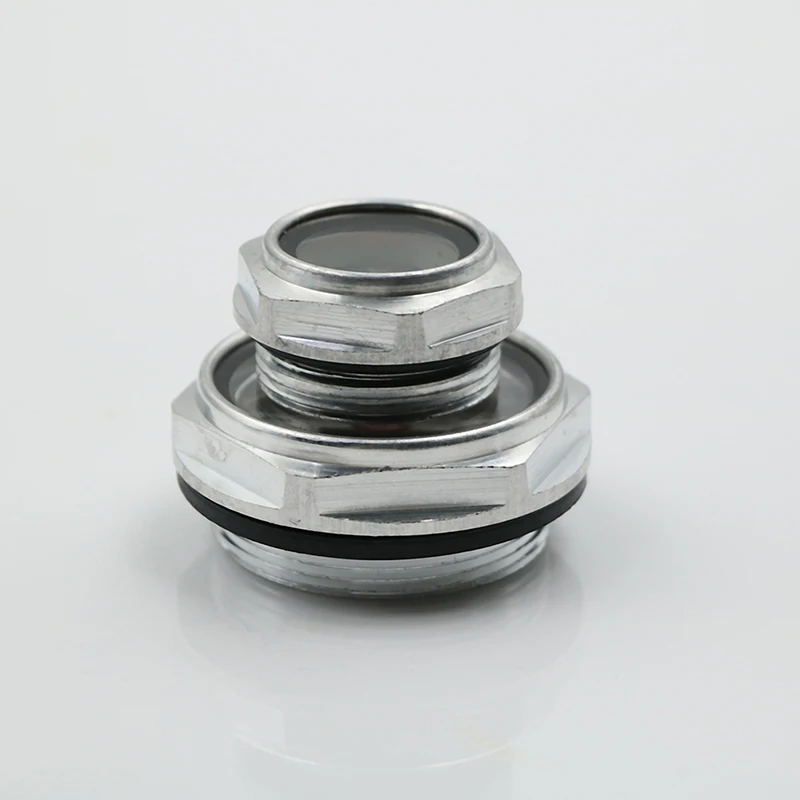 16mm-48mm Male Threaded Metal Air Compressor Oil Level Sight Glass Aluminum Alloy Oil Window