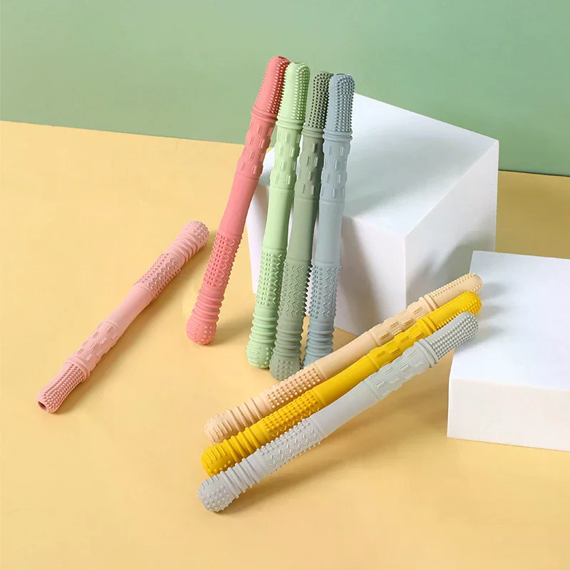 عضاضة القش للأطفال لعبة لينة سيليكون جوفاء المولي عصا الوليد التسنين أنبوب المولي لعبة هدية #2