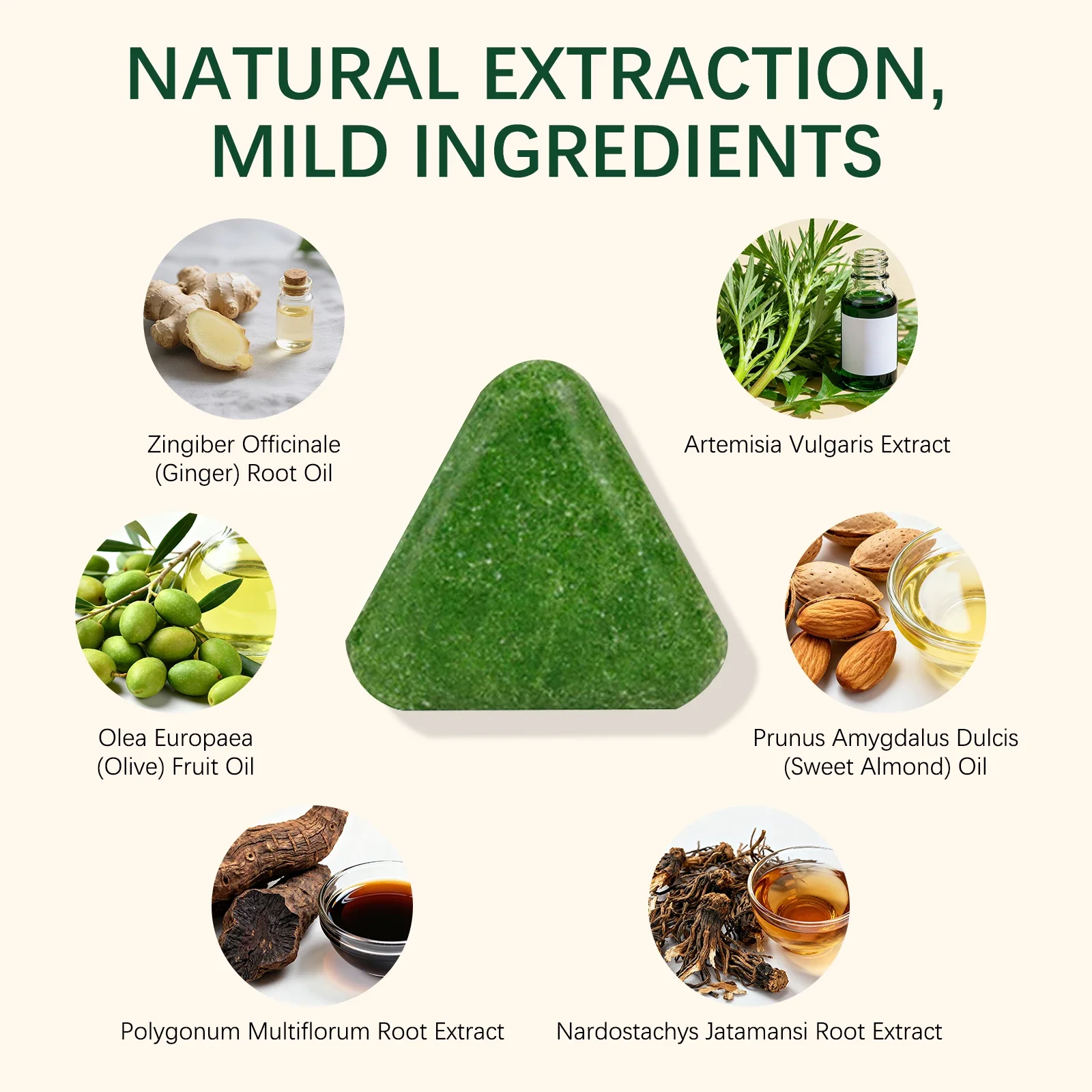 Polygonum Multiflorum Soap Smooth Nourishing Hair Cleaning Natural Plant Extract Repair Damaged Frizz Soft Silky Moisturizing