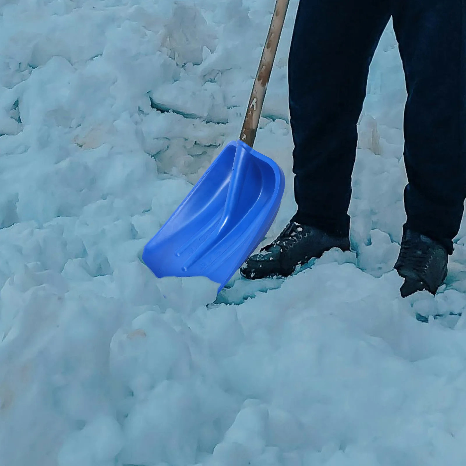 

Сменная насадка для лопаты для уборки снега, синяя, усиленная, многофункциональная, для разбивания льда на подъездных дорожках и очистки автомобиля от снега