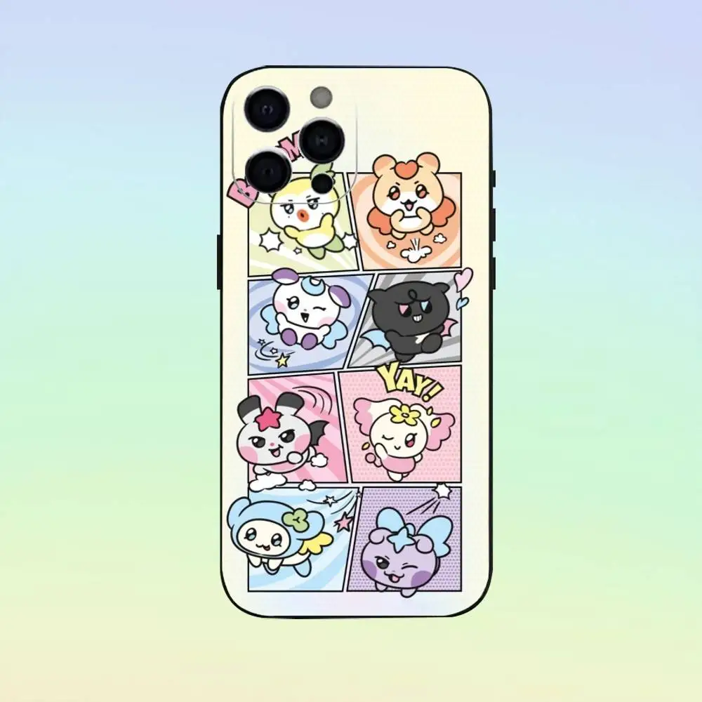 Cute A-ANITEEZ Phone Case For iPhone 17,16,15,14,13,12,11 ,Soft Silicone Black Cover