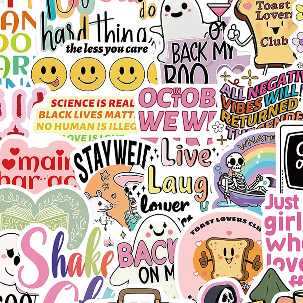 50pcs Funny Cartoon World Sticker For Laptop Luggage Guitar Fridge Phone Fridge Closet Wallet Envelope Label Decoration Sticker