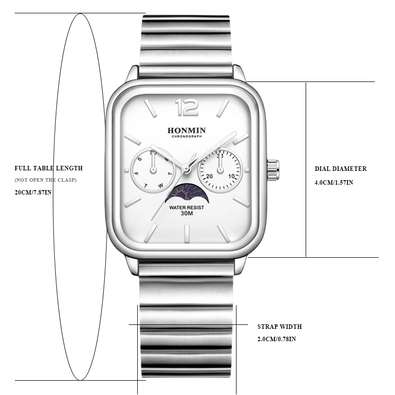 Роскошные женские часы, водонепроницаемые часы, женские кварцевые наручные часы, квадратные дамские часы с лунным свечением, женские часы в подарок для девушек, Прямая поставка