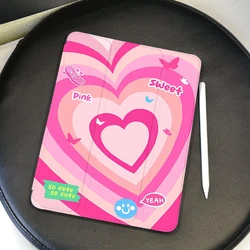 Tablet Cover Funda for Ipad 8th Generation Case IPad Air 5 4 10.9 Cases Ipad 2017 10.5 Inch Pro 11 Inch Pink Heart with Pen Slot