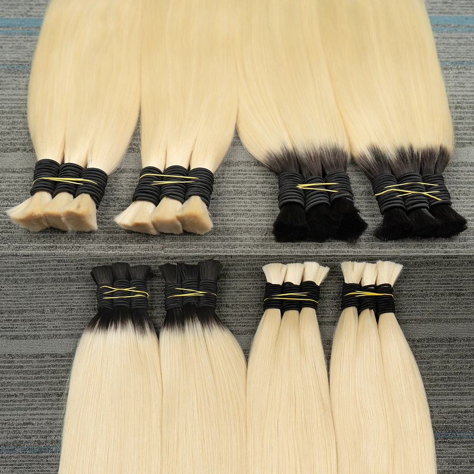 Wigs 613 No Weft For Braiding Bundles 100% Vietnamese Human Hair Bulk Original Natural 300 Grams 70cm Indian Virgin blonde 613