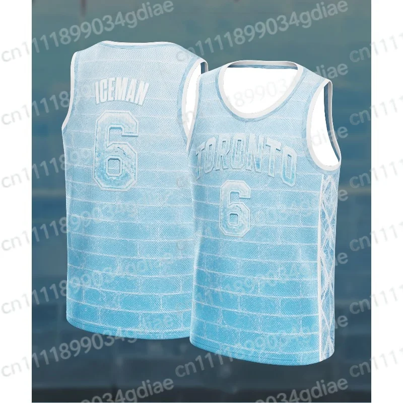 2026 Unisex Toronto ICEMAN #6 Themed Retro Basketball Jersey Breathable Quick-Dry Sports Tank Top for Fans FamilyMatching