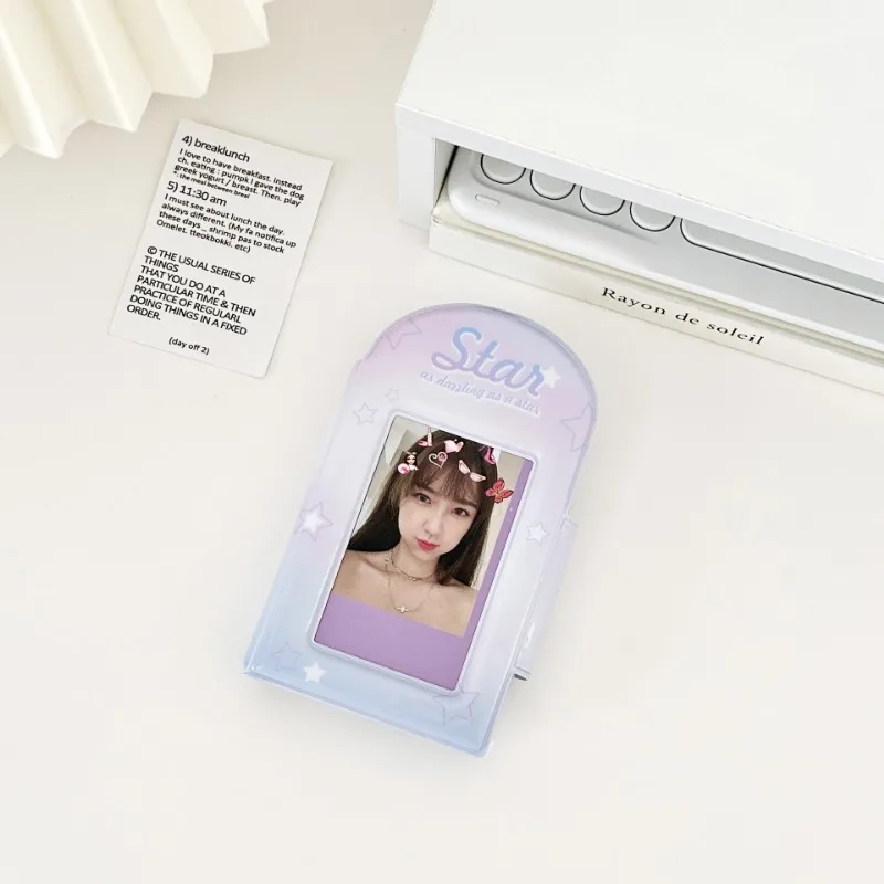 New Popular Y2k Star Gradient Polaroid Card Book Photo Storage Book Three-inch Photo Album Button Small Card Book Bag