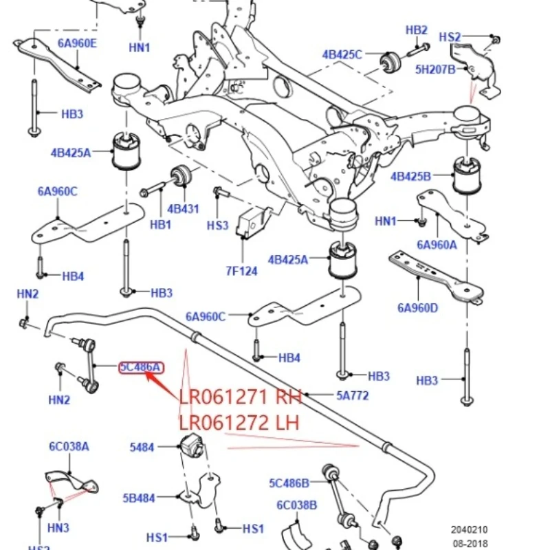 ランドローバー ディスカバリー スポーツ 2015- 2.0L l4 LR061271 LR061272用 リアスタビライザー スウェイバーリンク 左右 ボールジョイント 1ペア