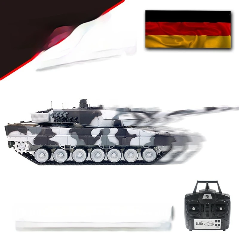 Henglongku soldado 3889 leopardo alemão 2a6 tanque elétrico com controle remoto tubo de arma telescópica modelo militar brinquedo simulação