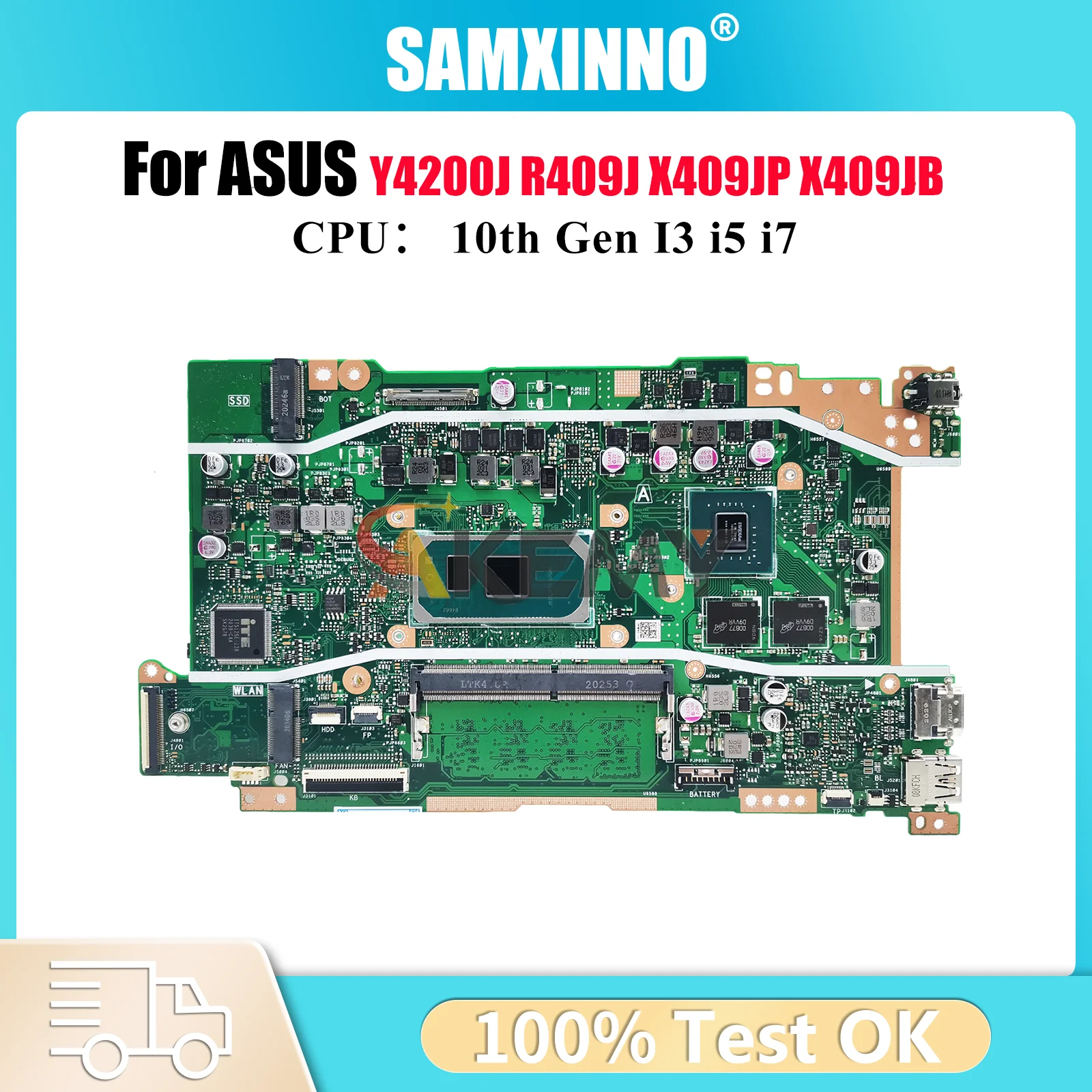 

X409JP Laptop Motherboard For ASUS F509J A509J A409J X409J R409J X409JB F409J X409JP P1510CJA Y4200J Mainboard 10th Gen I3 i5 i7
