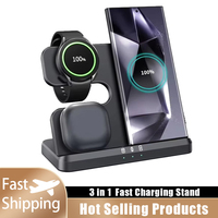 3 In 1 Fast Charging Dock Station Wireless Charger Stand For Samsung Z Fold 5 4 3 S24 S23 Galaxy Watch 2-9 Active 2 Earbuds Pro