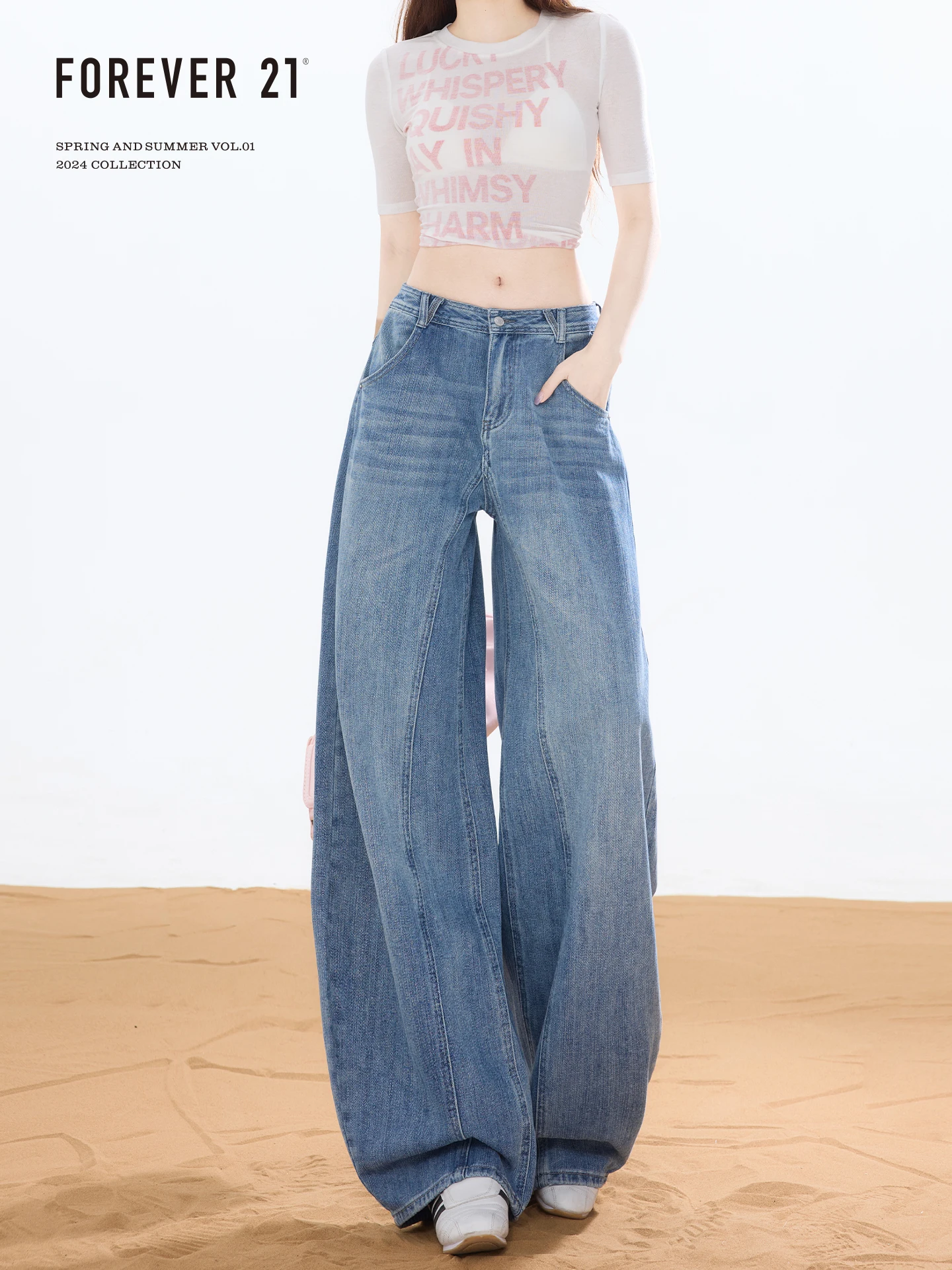 High Waist Wide Leg Jeans Women's Loose Pear Shape Drapey High Waist Straight Knife Pants Forever 21 New Style American Style