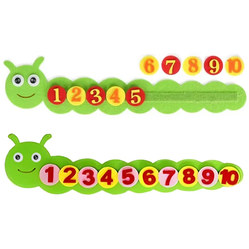 1/2 pçs caterpillar quebra-cabeça brinquedos de feltro pedidos números cognição crianças montessori matemática educação precoce brinquedo puzzle tmz