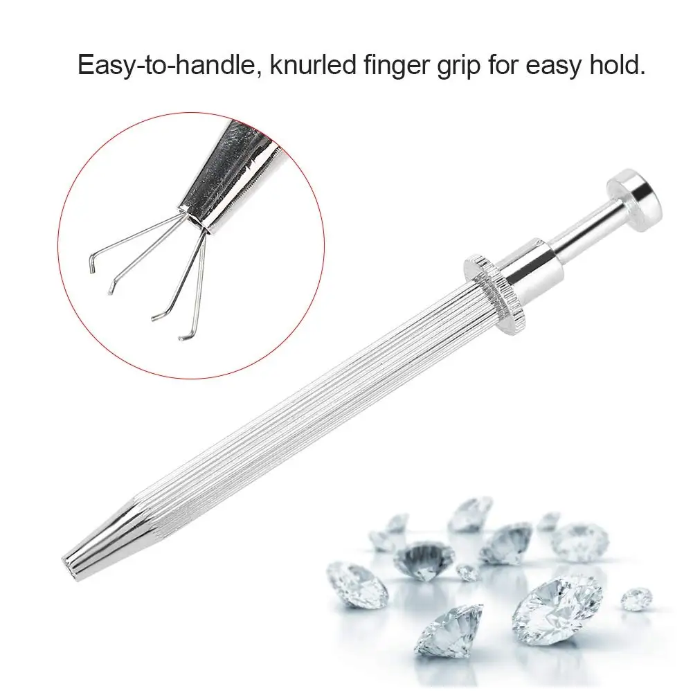 

Prong Holder Professional Holder Pick-up Tool Stainless Steel 4 Prongs Claw Tweezers Parts Beads Prong Tweezer Catcher Grabber J