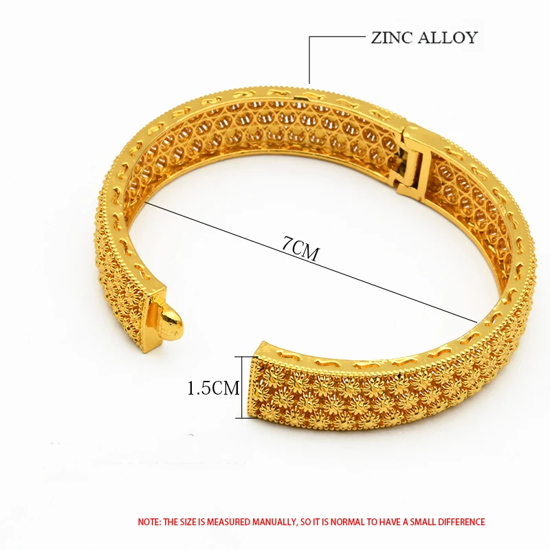 Goldene Naher Osten äthiopisches Mädchen vergoldete Armbänder Dubai Damenmode äthiopischer arabischer Handschmuck Braut Hochzeitsgeschenk – Detail 6