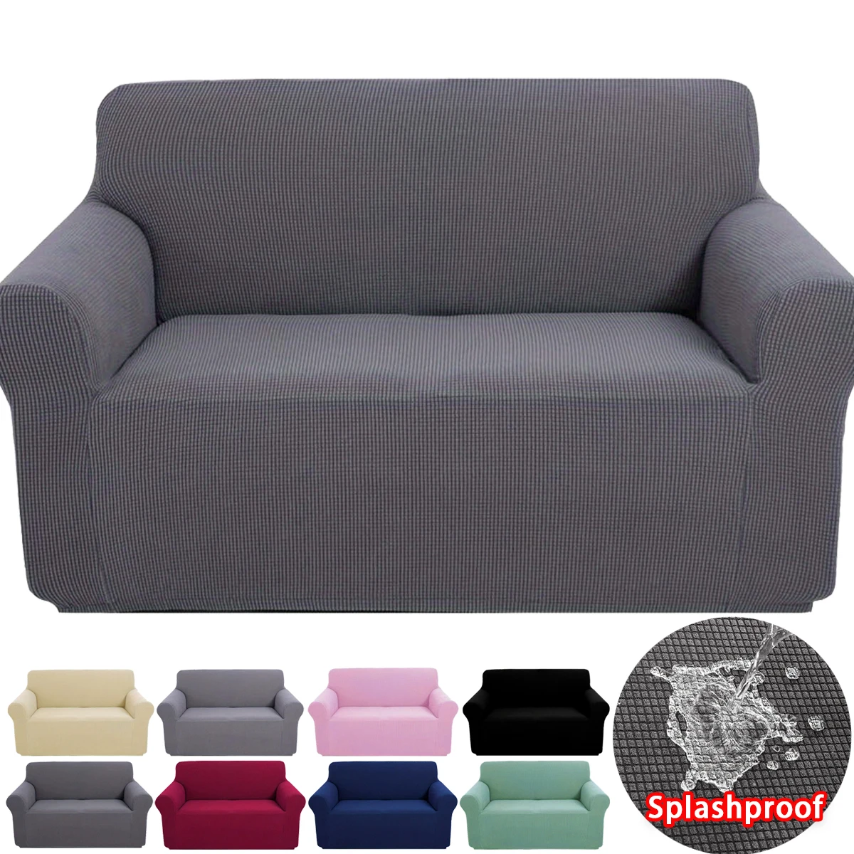 

1pc Solid Color Sofa Cover Stretch Jacquard Sofa Slipcover Thicken Non-slip Sofa Couch Cover Anti Pet Scratch Sofa Protector