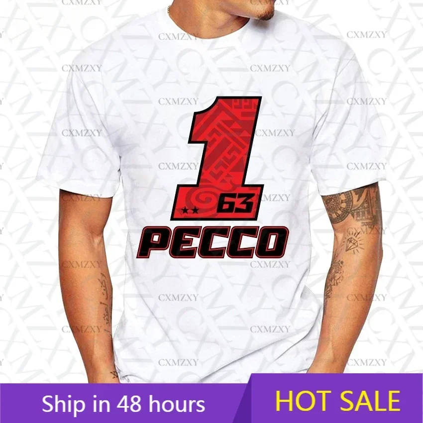 

63 Francesco Pecco Bagnaia Number 1 GP 2023 Riding Classic T-Shirt Boy Rider Casual T shirts Motorcycle Sport Racing White Tees