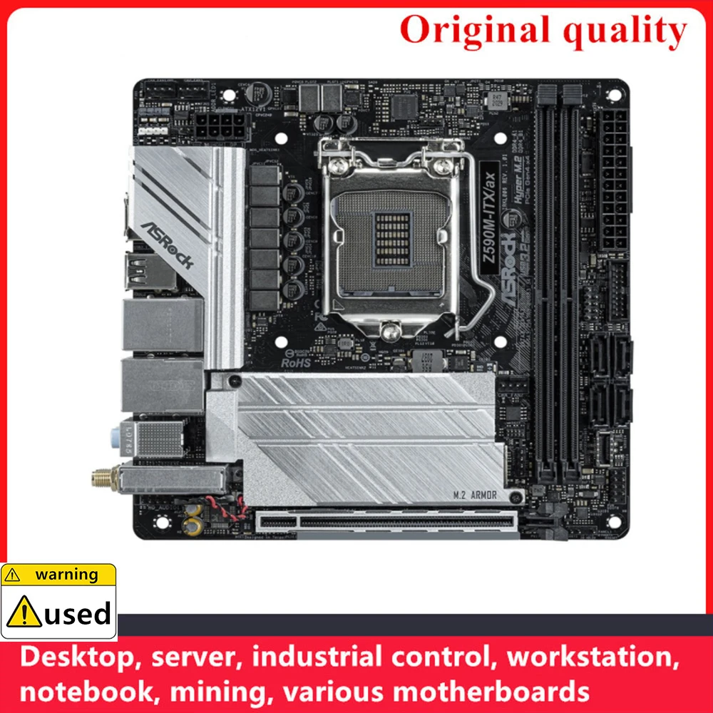 Used For ASROCK Z590M-ITX/ax Z590M-ITX MINI Motherboards LGA 1200 DDR4 64G Intel Z590 Desktop Mainboard M.2 NVME SATA III USB3.0