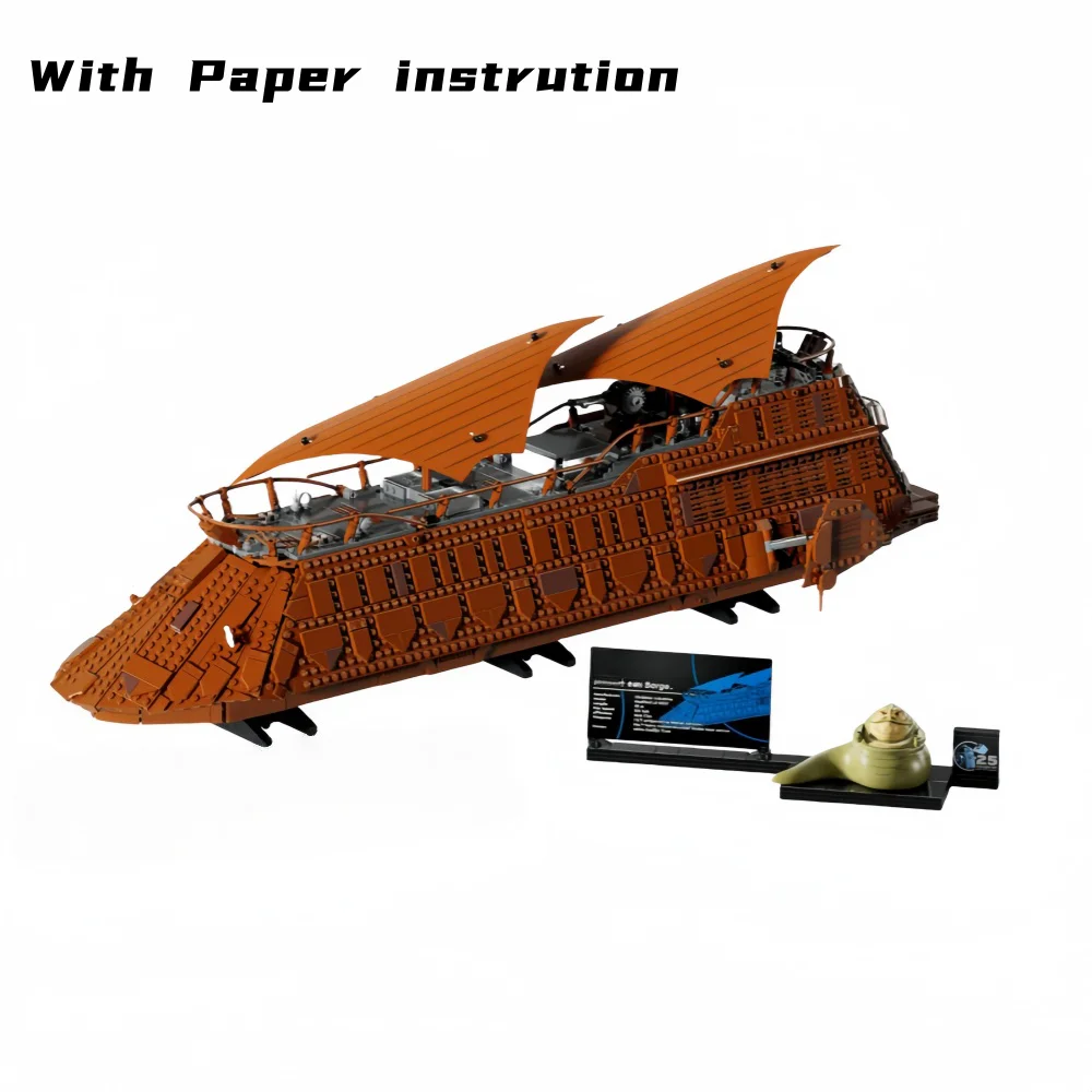 Cheapest 3942pcs Ucs Jabba's Sail Barge Bricks Dispaly Model Building Blocks Space Movie Assemble Toy for Home Decor Adults Gift image 3
