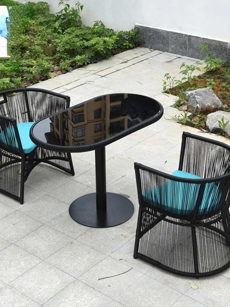 Chairs Combination Internet Celebrity Household Rattan Chair Three-Piece Set Storage Rattan Table and Chair Small Coffee Table