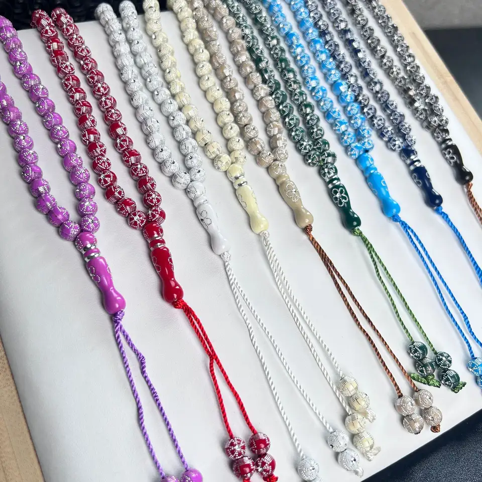 99 Beads 8mm Acrylic Tasbih, Muslim Prayer Beads for Daily Worship & Ramadan Gift, Islamic Rosary Bracelet - 6