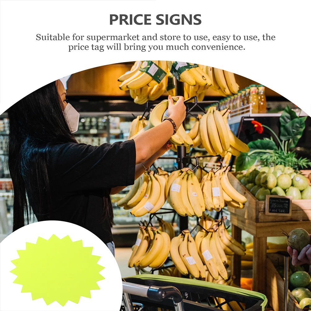 

50 pcs Shaped Price Tags Retail Sale Signs Colored Advertising Paper Supermarket Display Labels Product Information Folder Tags