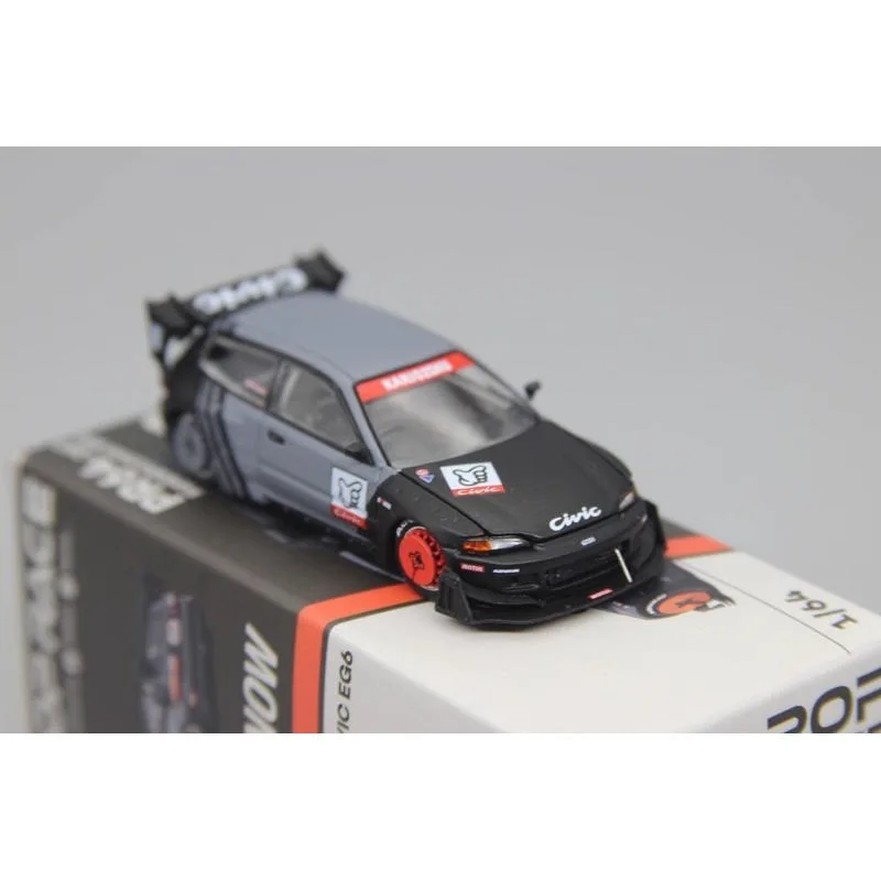 POPRACE 1/64 시빅 EG6 5세대 합금 장난감 자동차 다이캐스트 금속 모델 선물
