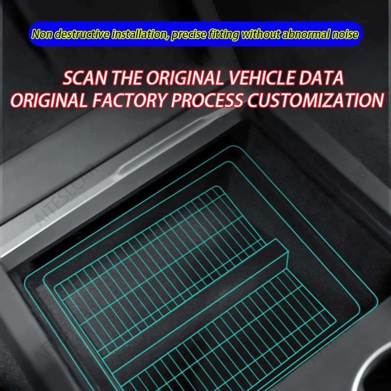 Central Control Storage Box for Tesla Model 3/Y+ Modely Juniper Center Console Organizer Tray Armrest Cubby Drawer Accessories