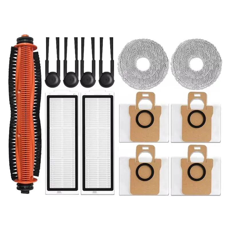 

Основная роликовая боковая щетка Hepa-фильтр, швабра, мешки для пыли, запасные части-13 шт., комплект для Xiaomi, для пылесосов Mijia M40S/OV31CN A6