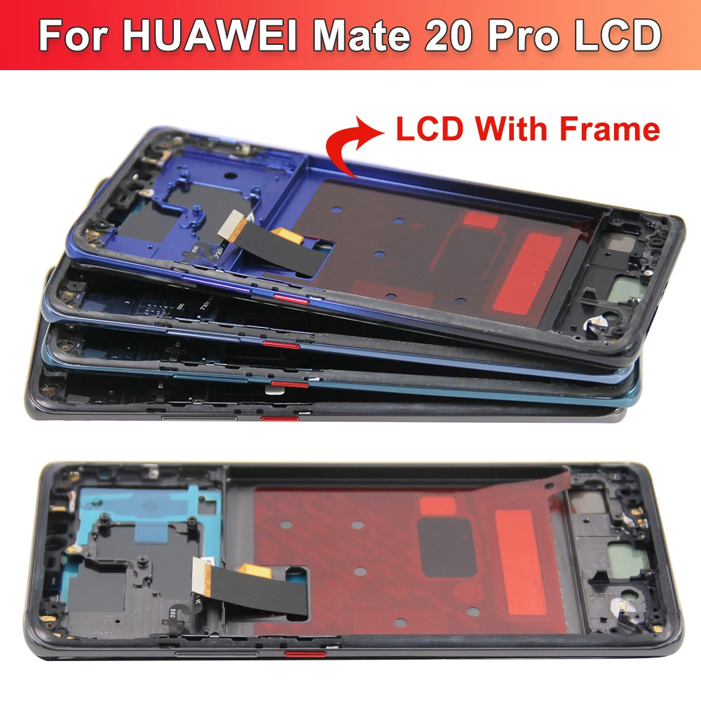 100% Tested TFT LCD For Huawei Mate 20 Pro LYA-L09,L29,AL00 LCD Display Touch Screen Digitizer Assembly Replacement with Frame