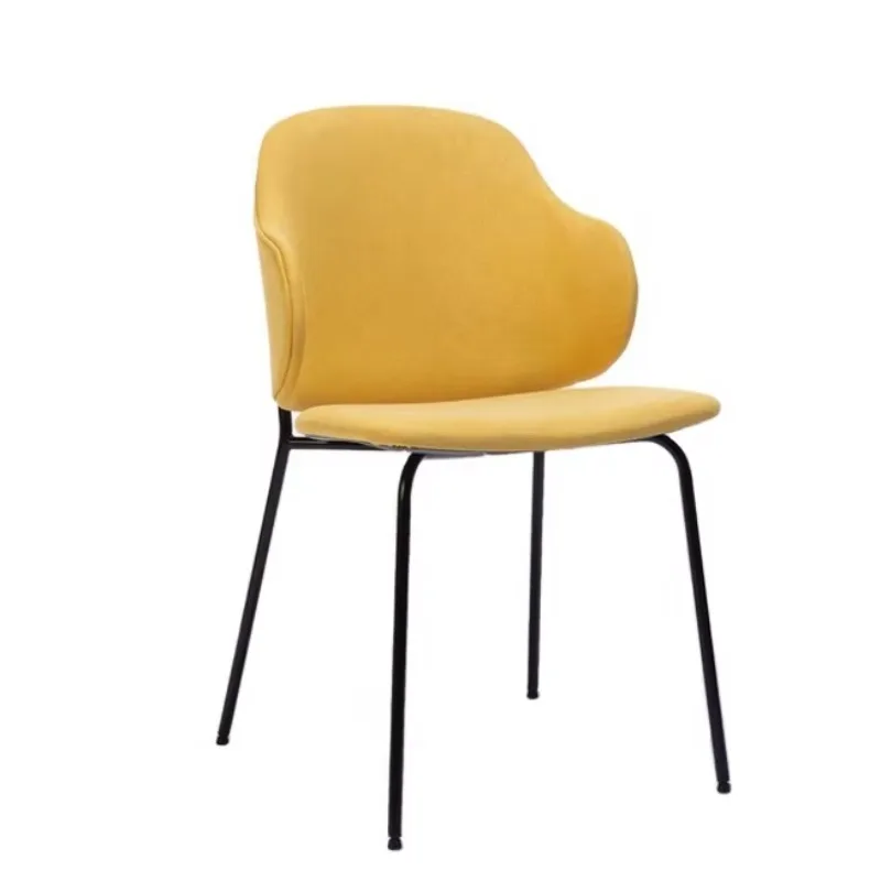 

Italian Luxury Design Leather Dining Chairs with Metal Legs Home Furniture Set for Dining Room