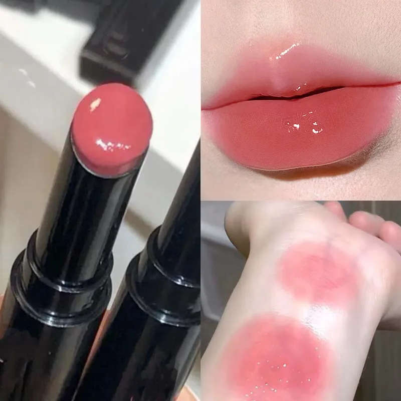 Jelly-pintalabios brillante con espejo, brillo de labios hidratante duradero, bálsamo labial teñido resistente al agua, esmalte de labios de agua