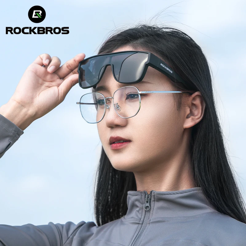 Поляризованные солнцезащитные очки ROCKBROS для езды на велосипеде, многофункциональный комплект очков с УФ-защитой, оправа для очков, совместимые