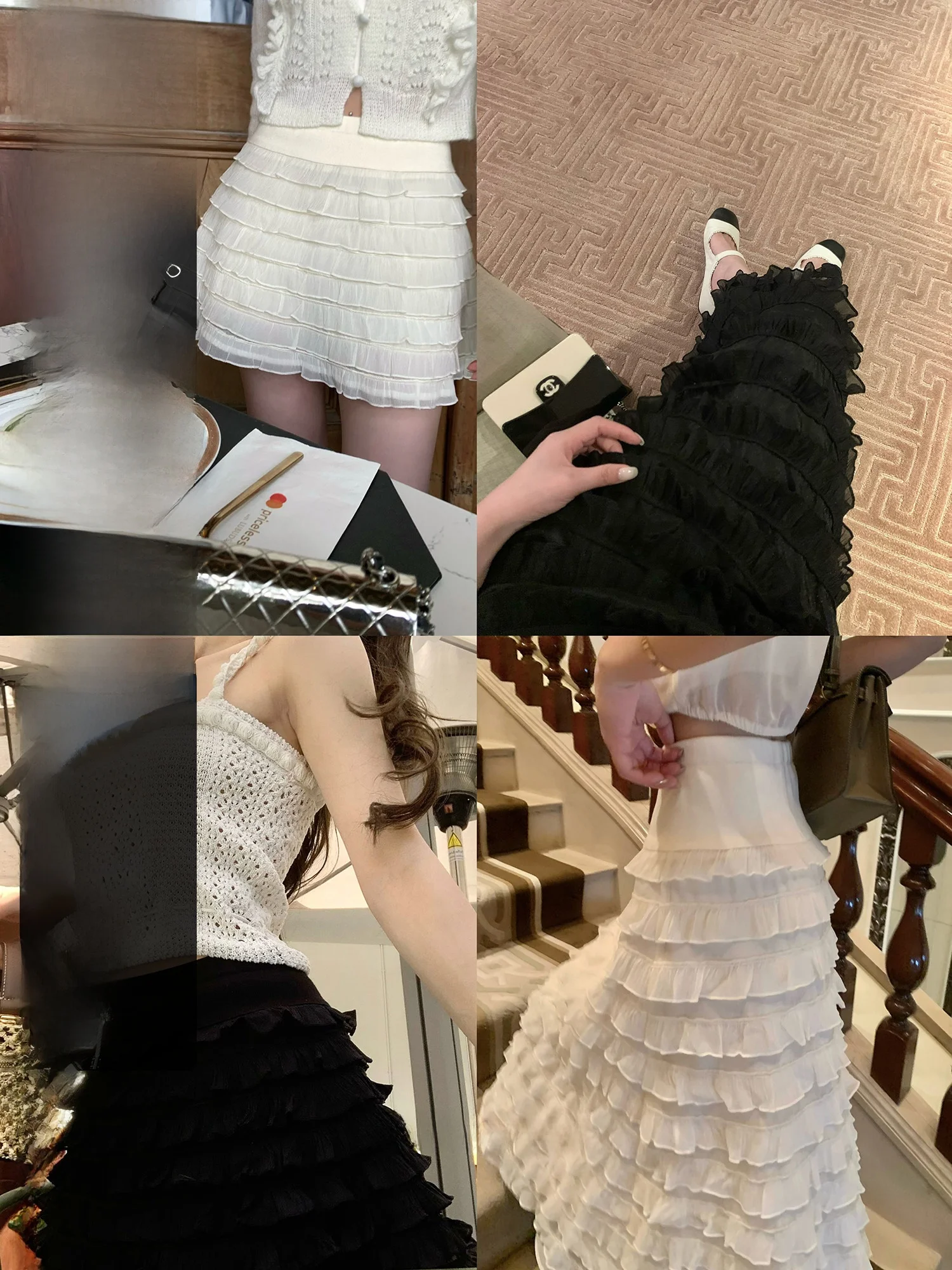 

Женская летняя короткая юбка Wuuus Encounter с высокой талией, многоярусная, А-силуэт, из полиэстера (ПТФЭ)