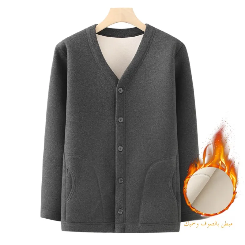 

Мужское хлопковое платье Thiened Fce на подкладке, теплое повседневное длинное пальто-све для внутренней одежды среднего и лет