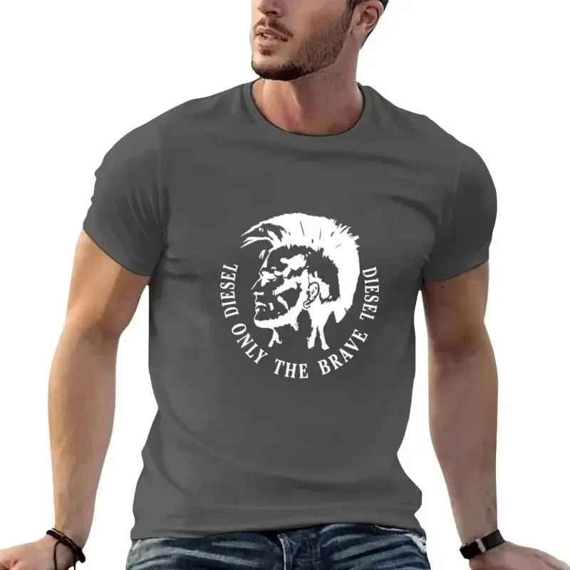 2026 New Fashion Men's Diesel Only The Brave Mohawk Printed T-shirt Retro Punk Streetwear Casual Short Sleeve Tops