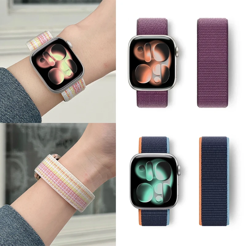 Bracelet de Sport en Nylon pour Bracelet de montre Apple série 11 10 42mm 46mm 9/8/7/6/SE 44mm 40 41mm 45mm, Bracelet de ceinture IWatch Ultra3 49mm