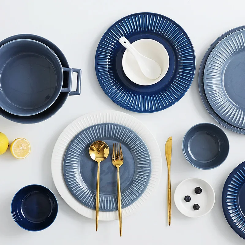 LingAo-Nordic Style Ceramic Bowl, Plate, Combination Tableware Set