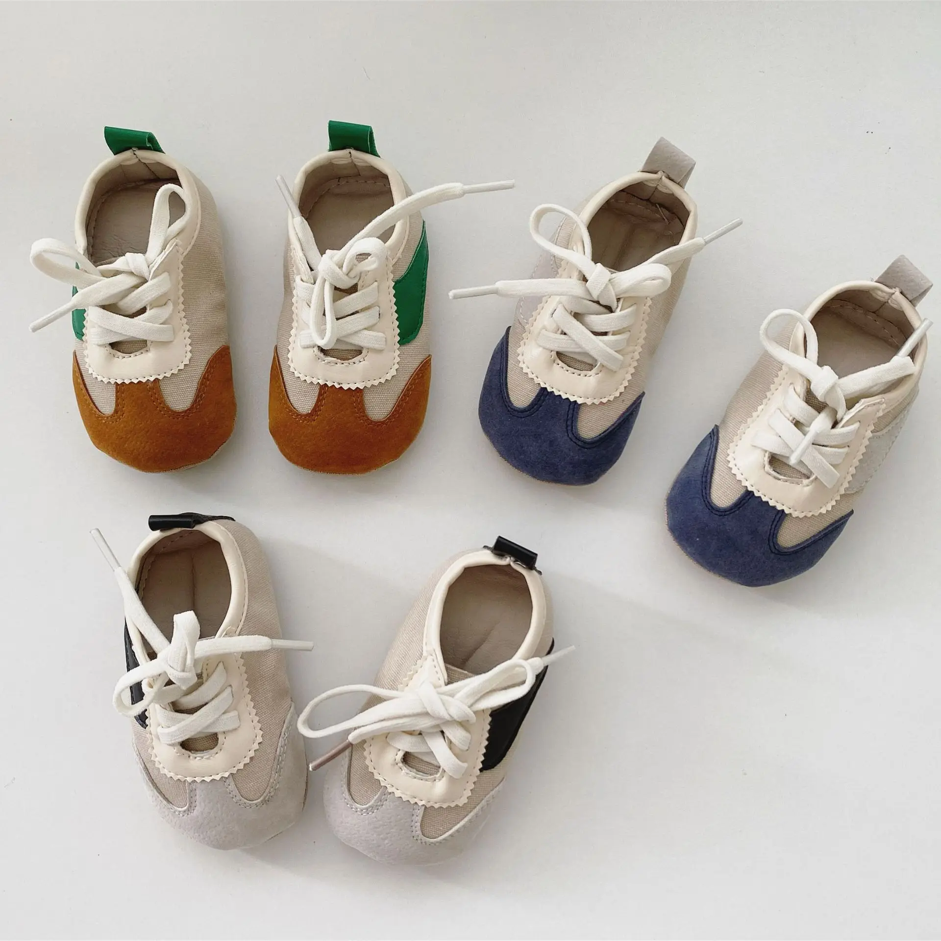 2024 Baby Shoes Korean Baby First Walkers Newborn Baby Indoor Soft Sole Anti slip Shoes Infant Girls Boys Canvas Shoes