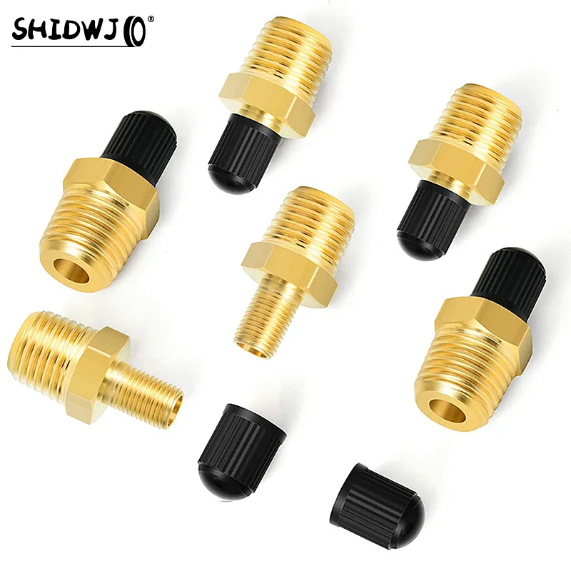 2Pcs Brass Air Inflator Adapter W/Valve Stem Inside 1/4\