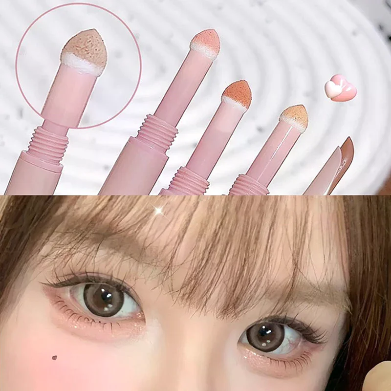 2-in-1 Liggende Zijderups Oogpotlood Vlekvrij Roze Schaduw & Shimmer Highlighter Verhelderende Aegyo Sal Stick Koreaanse Cosmetica