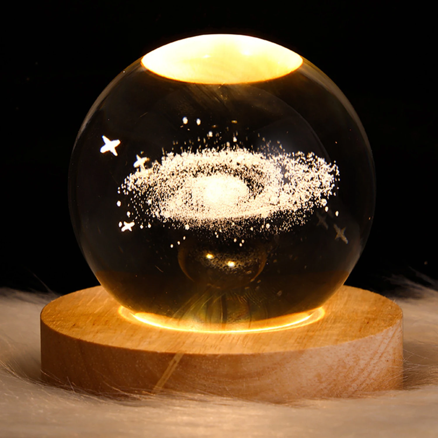 3D Crystal Planet Ball USB LED Night Light - Romantic Valentines Day Gift