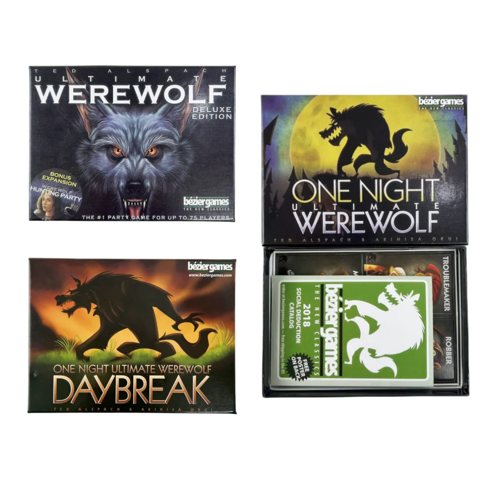 One Night Ultimate Werewolf Cards Collection Board Game Alien Super Villains Edition Deck For Party Playing