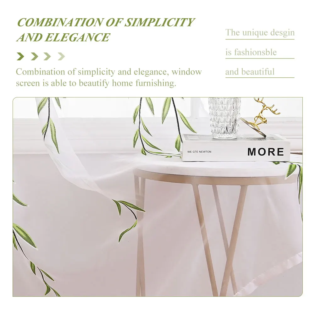 

Light Gauze Curtains Premium Polyester Modern Privacy Window Sheer Decor Elegant Drape Treatment Bedroom Living Room Kids Room