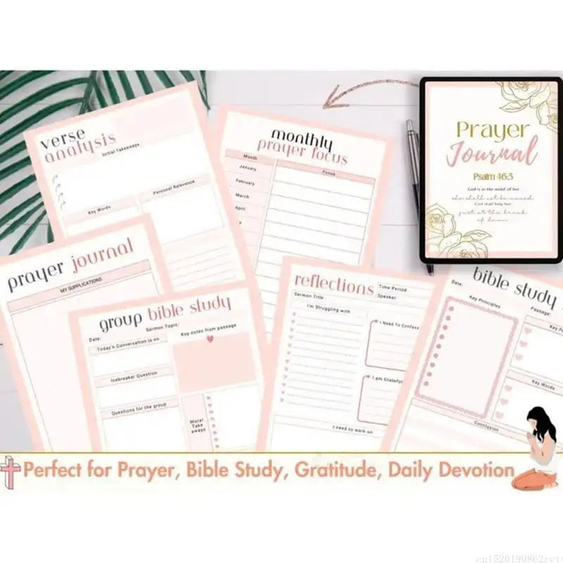 D5BB Scripture Study Notebook Prayer Journal For Daily Reflection Church Activities