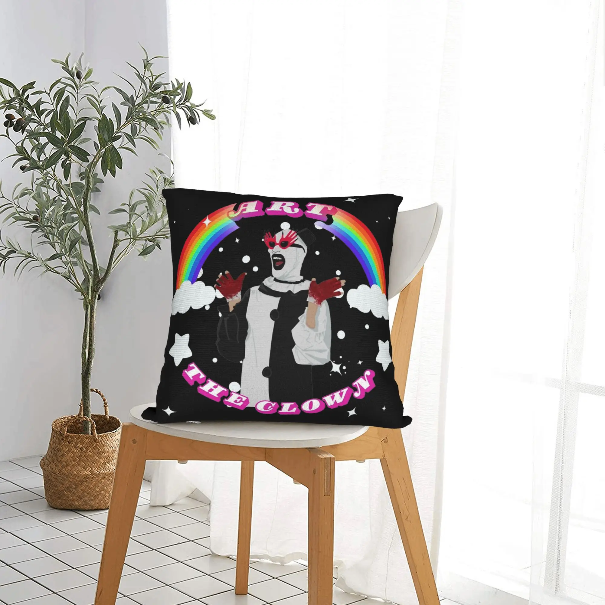 Art The Clown Terrifier Pillowcase Printed Cushion Cover Decorative Halloween Pillow Case Cover Home Zipper