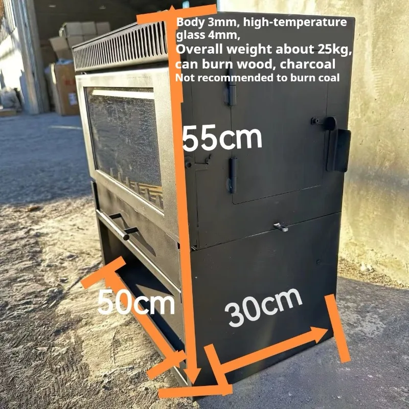 Large Capacity Wood-burning Stove Convenient Warm Detachable Hiking Fireplace Multifunctional Outdoor Camping Cooking Supplies